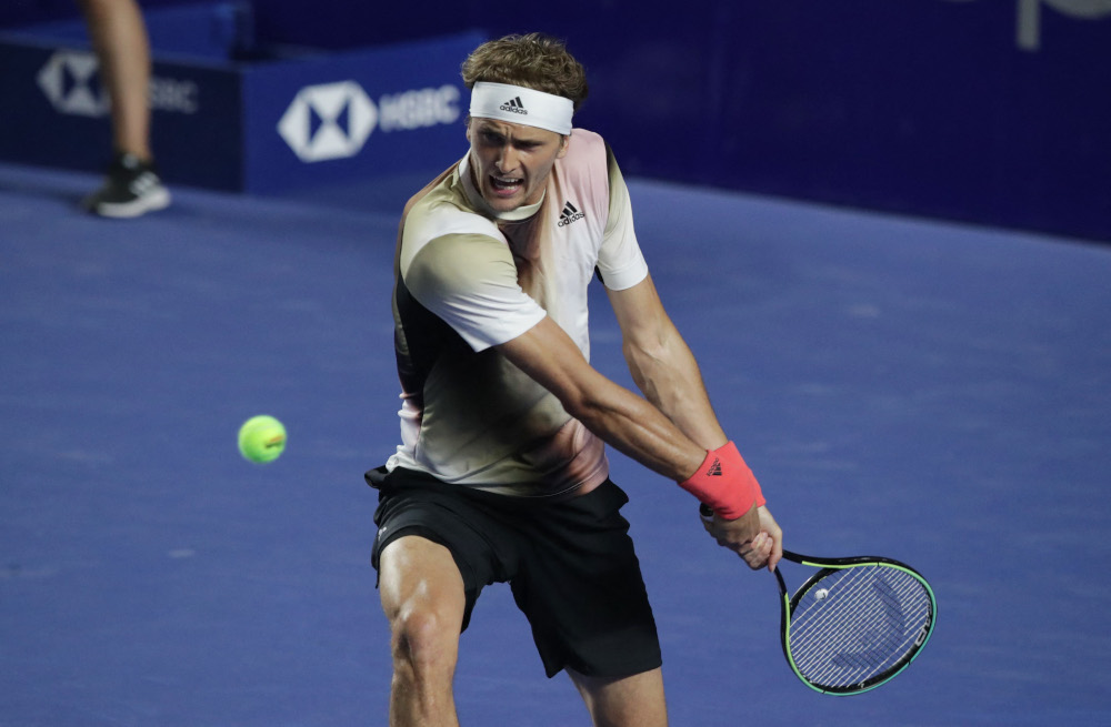 Germany’s Alexander Zverev in action during his match against Jenson Brooksby of the US, in Acapulco, Mexico