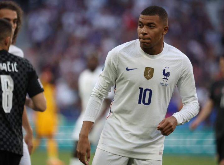 France's forward Kylian Mbappe looks on during the UEFA Nations League - France international Kylian Mbappe on Sunday accused the president of the French Football Federation (FFF) of ignoring racist abuse after his penalty miss at Euro 2020.